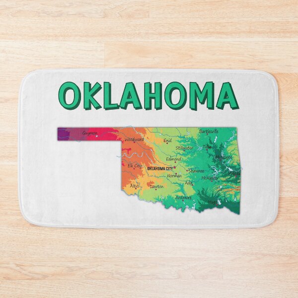 Item preview, Vintage Oklahoma Map - Colorful Terrain Art designed and sold by mashmosh.