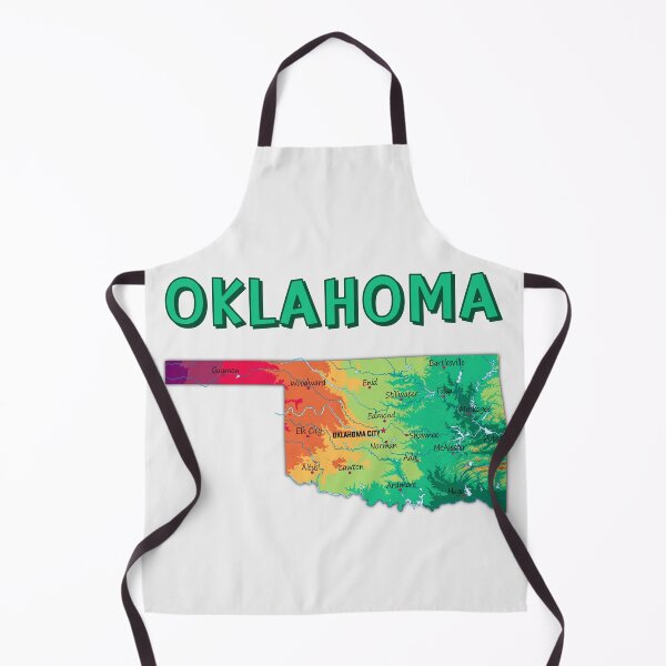 Item preview, Vintage Oklahoma Map - Colorful Terrain Art designed and sold by mashmosh.