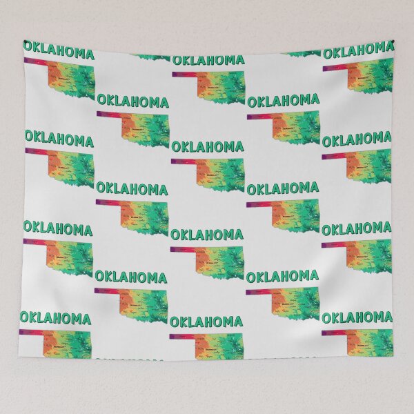 Item preview, Vintage Oklahoma Map - Colorful Terrain Art designed and sold by mashmosh.