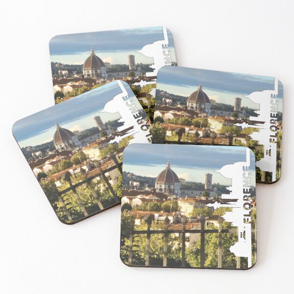 Item preview, View of the city of Florence, Italy with illustration of skyline silhouette designed and sold by CHASAcreative.