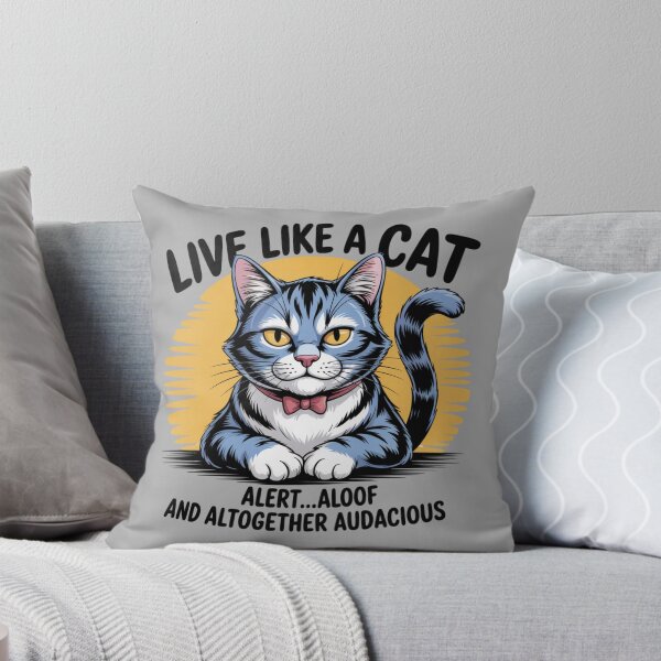 Item preview, Live like a cat...audacious cat designed and sold by Snark Town Tees.