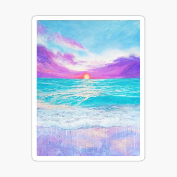 Item preview, Summer colorful beach ocean sunrise  designed and sold by Byearion.