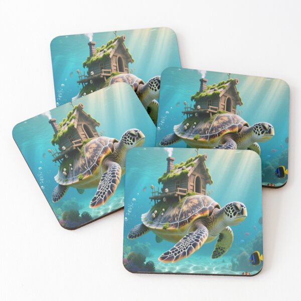 Item preview, Sea turtle, little, wooden, house on back designed and sold by AddictionKO.