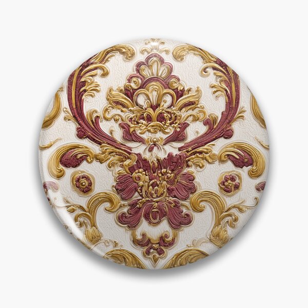 Item preview, Ivory Baroque Ornament with Gold and Burgundy designed and sold by Jirka Svetlik, Studio Illuvision.