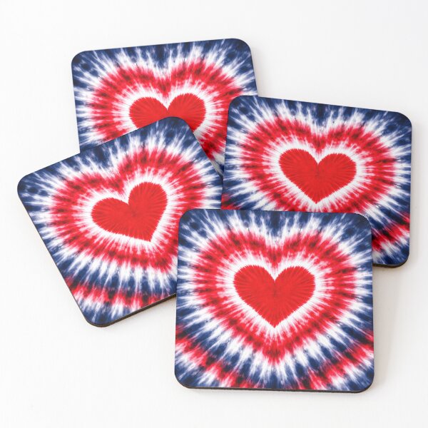 Item preview, Red White & Blue Heart Tie Dye Burst Background – Patriotic Love Spiral Valentine  designed and sold by SezzyDesigns.