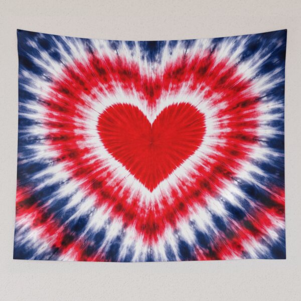 Item preview, Red White & Blue Heart Tie Dye Burst Background – Patriotic Love Spiral Valentine designed and sold by SezzyDesigns.