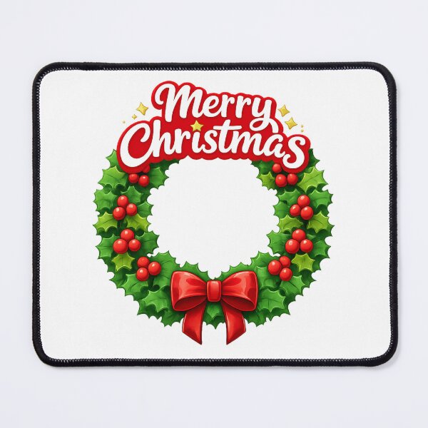 Item preview, Merry Christmas Holly Wreath 2 designed and sold by HBK ACCESSORIES.