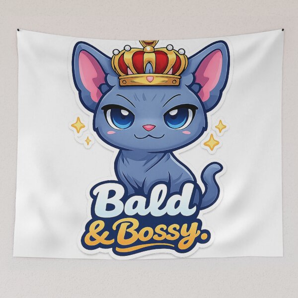 Item preview, Bald & Bossy Cute Cat Queen designed and sold by Furvisors.