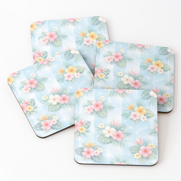 Item preview, Tropical Floral Pattern on Light Blue designed and sold by juthamas8426.