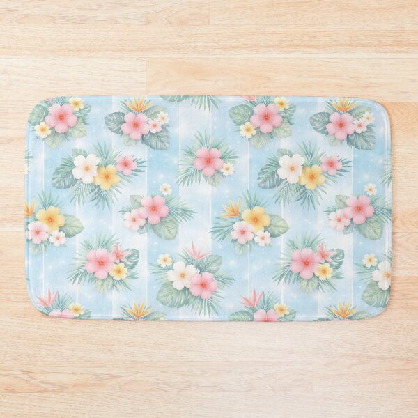 Item preview, Tropical Floral Pattern on Light Blue designed and sold by juthamas8426.