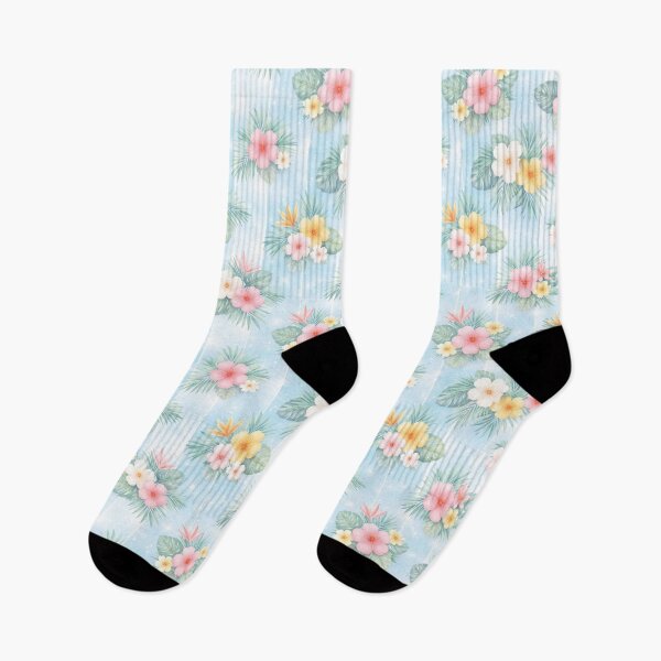 Item preview, Tropical Floral Pattern on Light Blue designed and sold by juthamas8426.