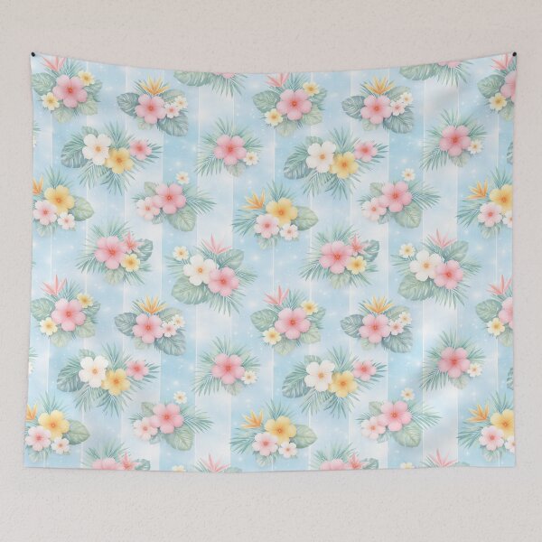 Item preview, Tropical Floral Pattern on Light Blue designed and sold by juthamas8426.