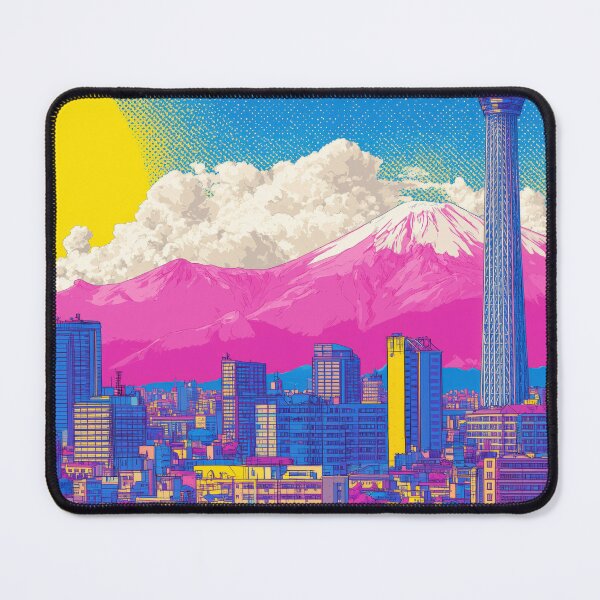 Item preview, Tokyo Pop Art – Neon Sun & Pink Mount Fuji designed and sold by SkylineVistas Designs.