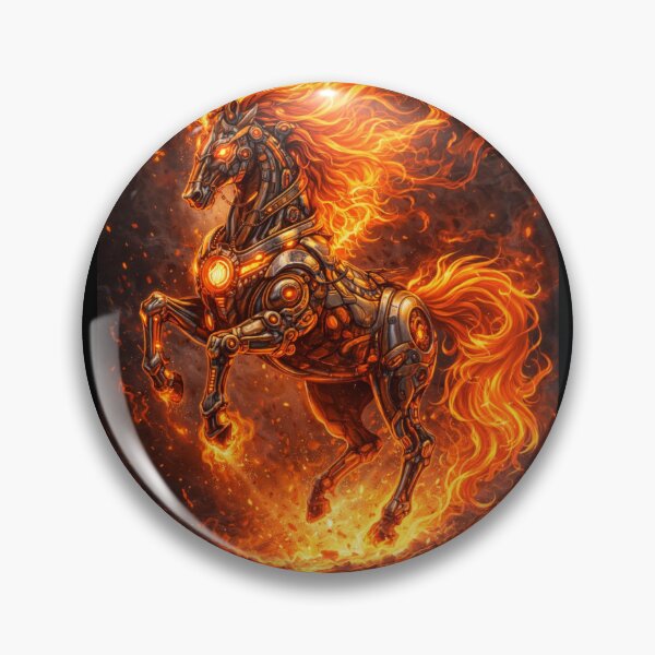 Item preview, Fire Horse 2026 – Steampunk Robotic Zodiac Art designed and sold by PunchDrop.