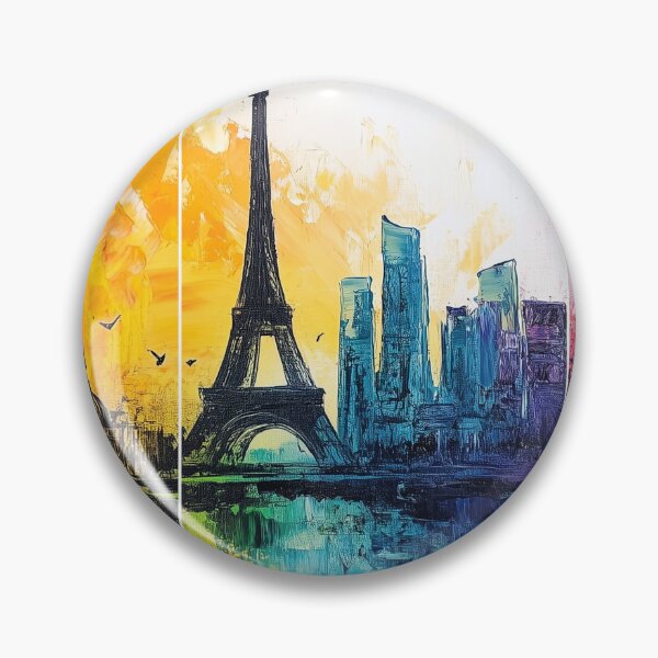Item preview, Eiffel Tower – Rainbow Paris Skyline Triptych designed and sold by SkylineVistas Designs.