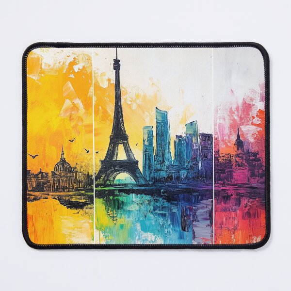 Item preview, Eiffel Tower – Rainbow Paris Skyline Triptych designed and sold by SkylineVistas Designs.