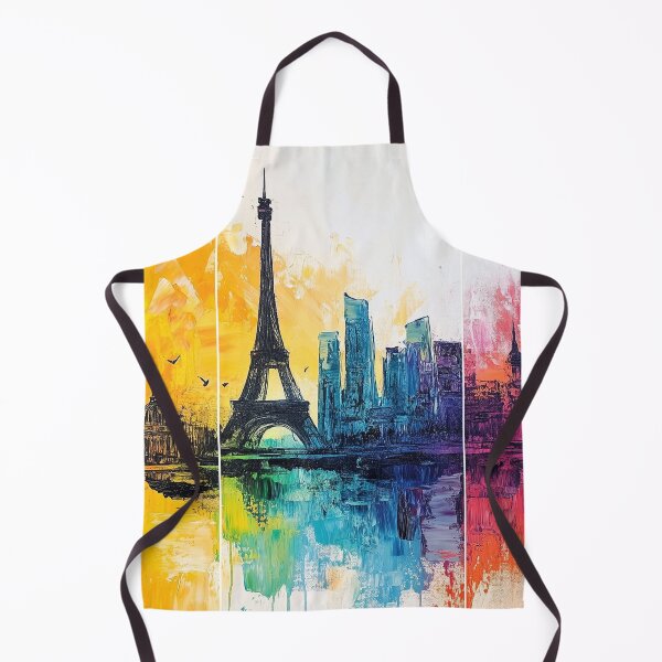 Artikelvorschau, Eiffelturm – Regenbogen-Pariser Skyline-Triptychon entworfen und verkauft von SkylineVistas Designs.