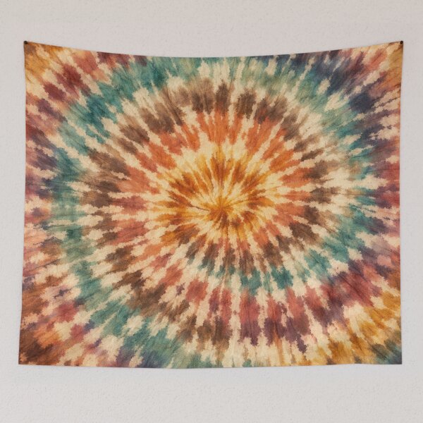 Item preview, Boho Watercolor Tie Dye Spiral Background – Earthy Rust Mustard Teal Vintage Hippie Digital Paper designed and sold by SezzyDesigns.