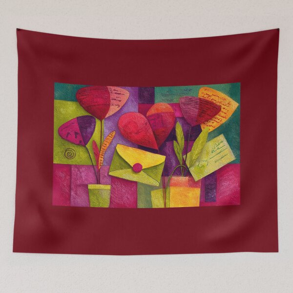 Item preview, Valentine's Day Celebration with Abstract Flowers Letters and Bold Geometric Colors designed and sold by OlfactoART Studio.