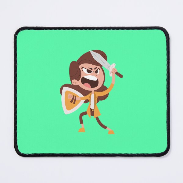 Item preview, Funny Girl Cartoon Warrior Fighting with Sword and Shield designed and sold by Fashion Empire.