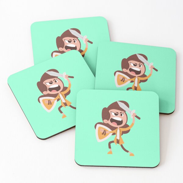 Item preview, Funny Girl Cartoon Warrior Fighting with Sword and Shield designed and sold by Fashion Empire.