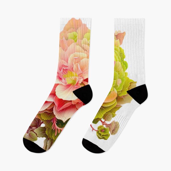 Item preview, Soft Peach and Coral Begonia Floral Bouquet Illustration designed and sold by CharlieDesings.