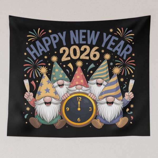Item preview, Happy New Year Celebration – Cute Gnomes Party Illustration designed and sold by SoftStyleStudio ⭐⭐⭐.