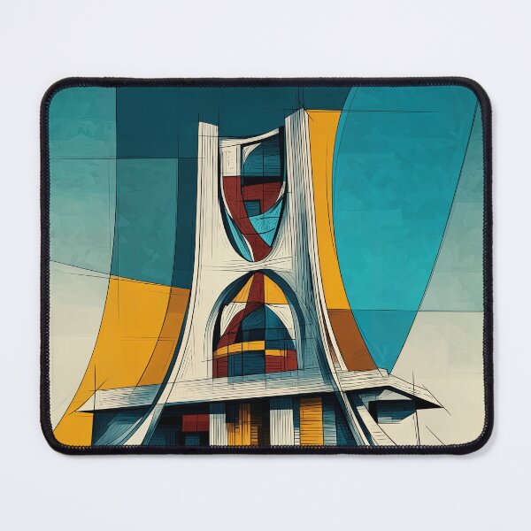 Item preview, Futuristic Modernist Building with Sharp Geometric Shapes and Vibrant Colors designed and sold by OlfactoART Studio.