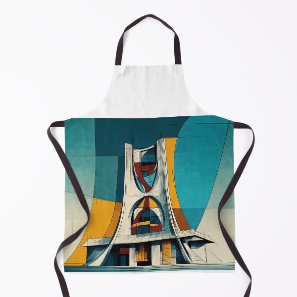 Item preview, Futuristic Modernist Building with Sharp Geometric Shapes and Vibrant Colors designed and sold by OlfactoART Studio.