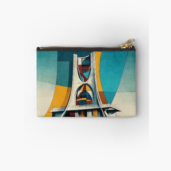 Item preview, Futuristic Modernist Building with Sharp Geometric Shapes and Vibrant Colors designed and sold by OlfactoART Studio.