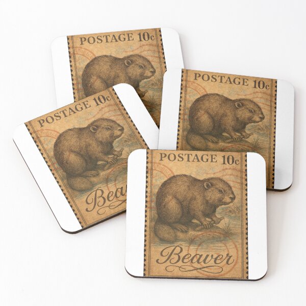 Item preview, Stamp of Nature: Vintage Beaver Tribute in Classic Print designed and sold by ForeverPrintsOK.
