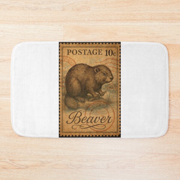 Item preview, Stamp of Nature: Vintage Beaver Tribute in Classic Print designed and sold by ForeverPrintsOK.
