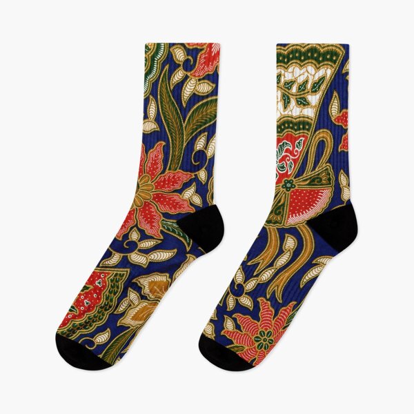 Item preview, Indonesian Batik Floral Pattern With Fans designed and sold by Vicky Brago-Mitchell®.