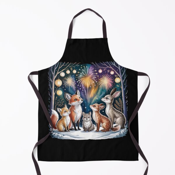 Item preview, New Year’s Eve Forest Celebration – Woodland Animals Illustration designed and sold by SoftStyleStudio ⭐⭐⭐.