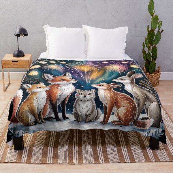 Item preview, New Year’s Eve Forest Celebration – Woodland Animals Illustration designed and sold by SoftStyleStudio ⭐⭐⭐.