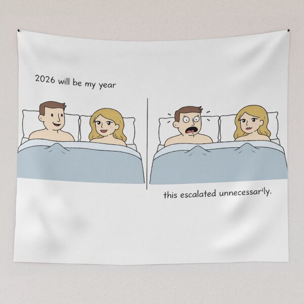 Item preview, 2026 Will Be My Year – Minimal Dark Humor Comic Strip designed and sold by Passacagliabusra.