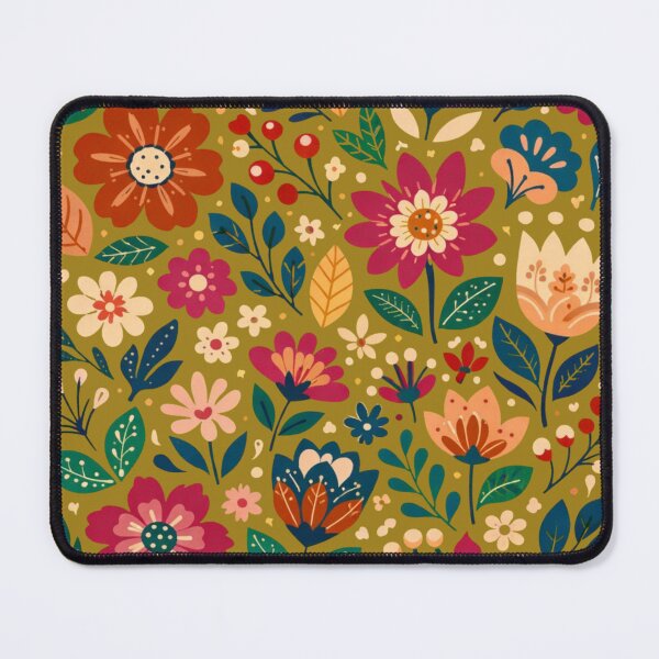 Item preview, Boho Mustard Floral Pattern designed and sold by SezzyDesigns.