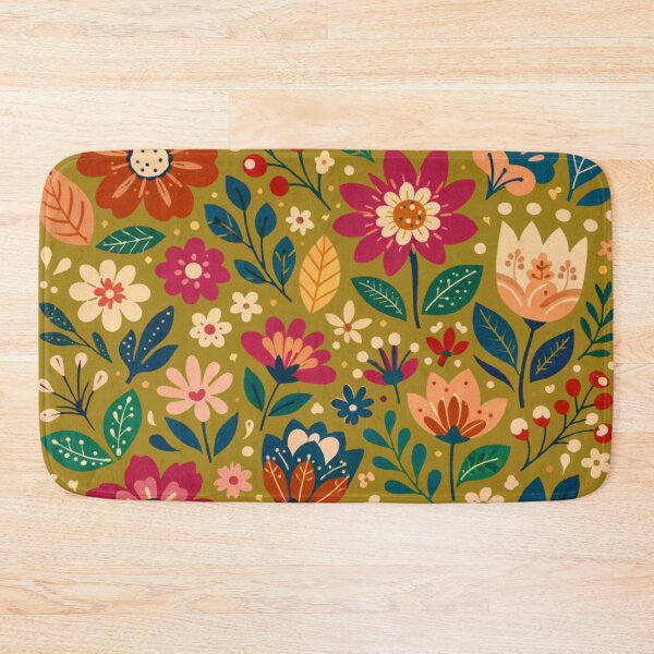 Item preview, Boho Mustard Floral Pattern designed and sold by SezzyDesigns.