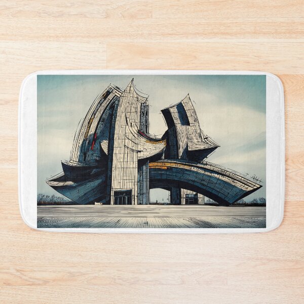 Item preview, Modern Curvilinear Architectural Structure with Overlapping Geometric Forms designed and sold by OlfactoART Studio.