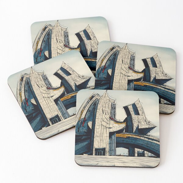Item preview, Modern Curvilinear Architectural Structure with Overlapping Geometric Forms designed and sold by OlfactoART Studio.