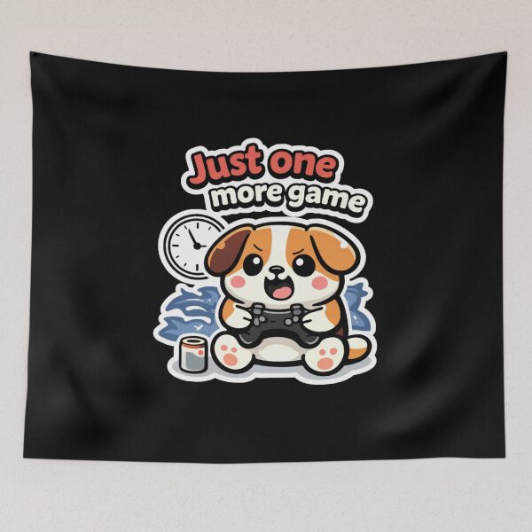 Item preview, Just One More Game – Funny Gamer Humor Design designed and sold by LucaVibeBrand.