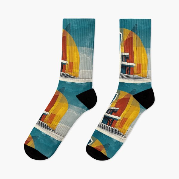 Item preview, Spiral Modern Architecture in Bold Primary Colors Against Abstract Geometric Backdrop designed and sold by OlfactoART Studio.