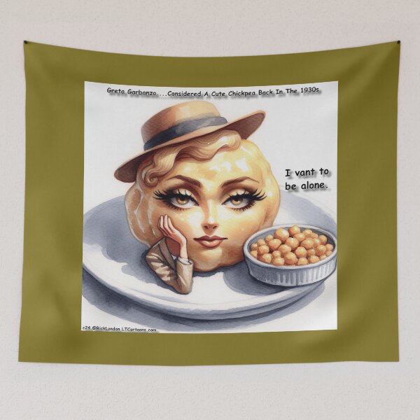 Item preview, Pretty Hot Chickpea: Hollywood’s Greta Garbanzo Cartoon designed and sold by Rick London Gifts.