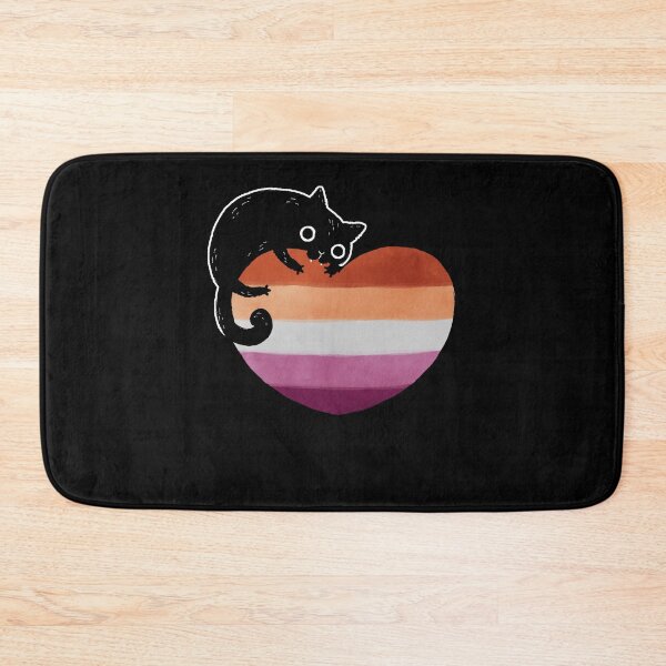 Item preview, Lesbian Black Cat Heart LGBT Gay Pride Flag designed and sold by Clara Hollins.