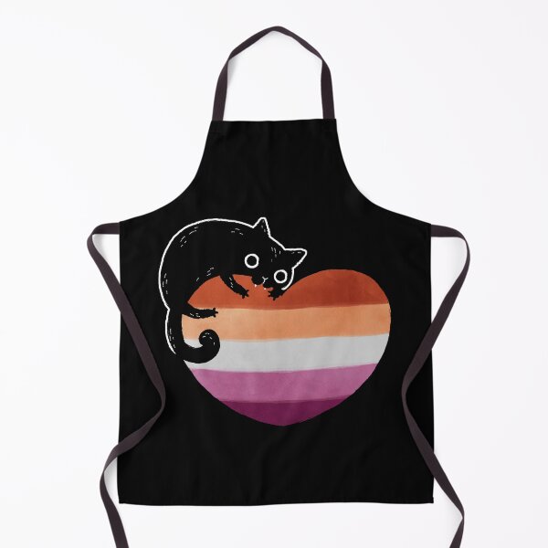 Item preview, Lesbian Black Cat Heart LGBT Gay Pride Flag designed and sold by Clara Hollins.