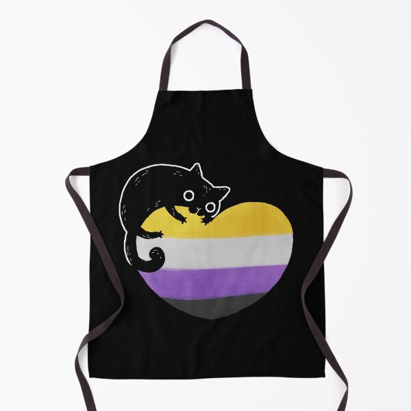 Item preview, Nonbinary Black Cat Heart LGBT Pride Flag designed and sold by Clara Hollins.