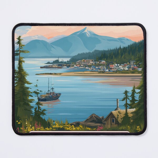 Item preview, Alert Bay British Columbia Cormorant Island Coastal Village Art BC designed and sold by meganohm.
