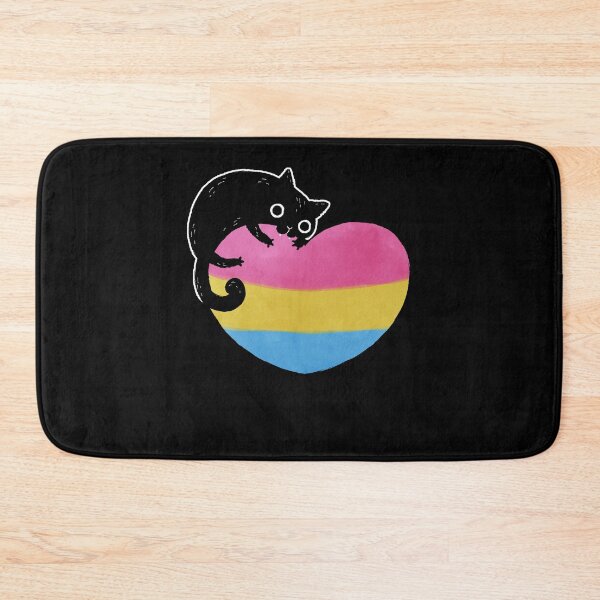 Item preview, Pansexual Black Cat Heart LGBT Pride Flag designed and sold by Clara Hollins.