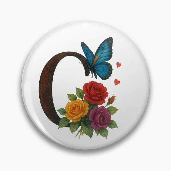 Item preview, Alphabet C with flowers and butterflies designed and sold by Shandiz Design.