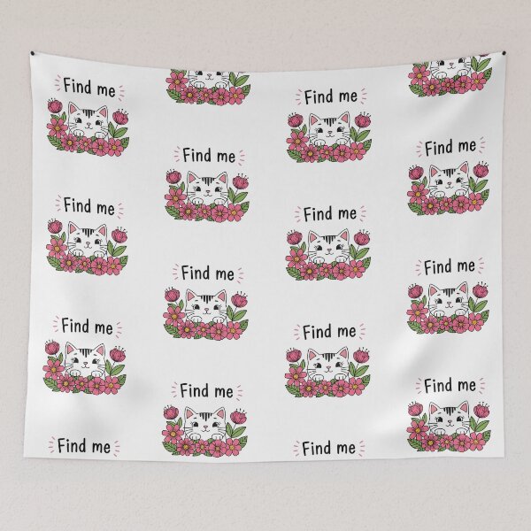 Item preview, Cat and flowers designed and sold by PrintLabStudio.